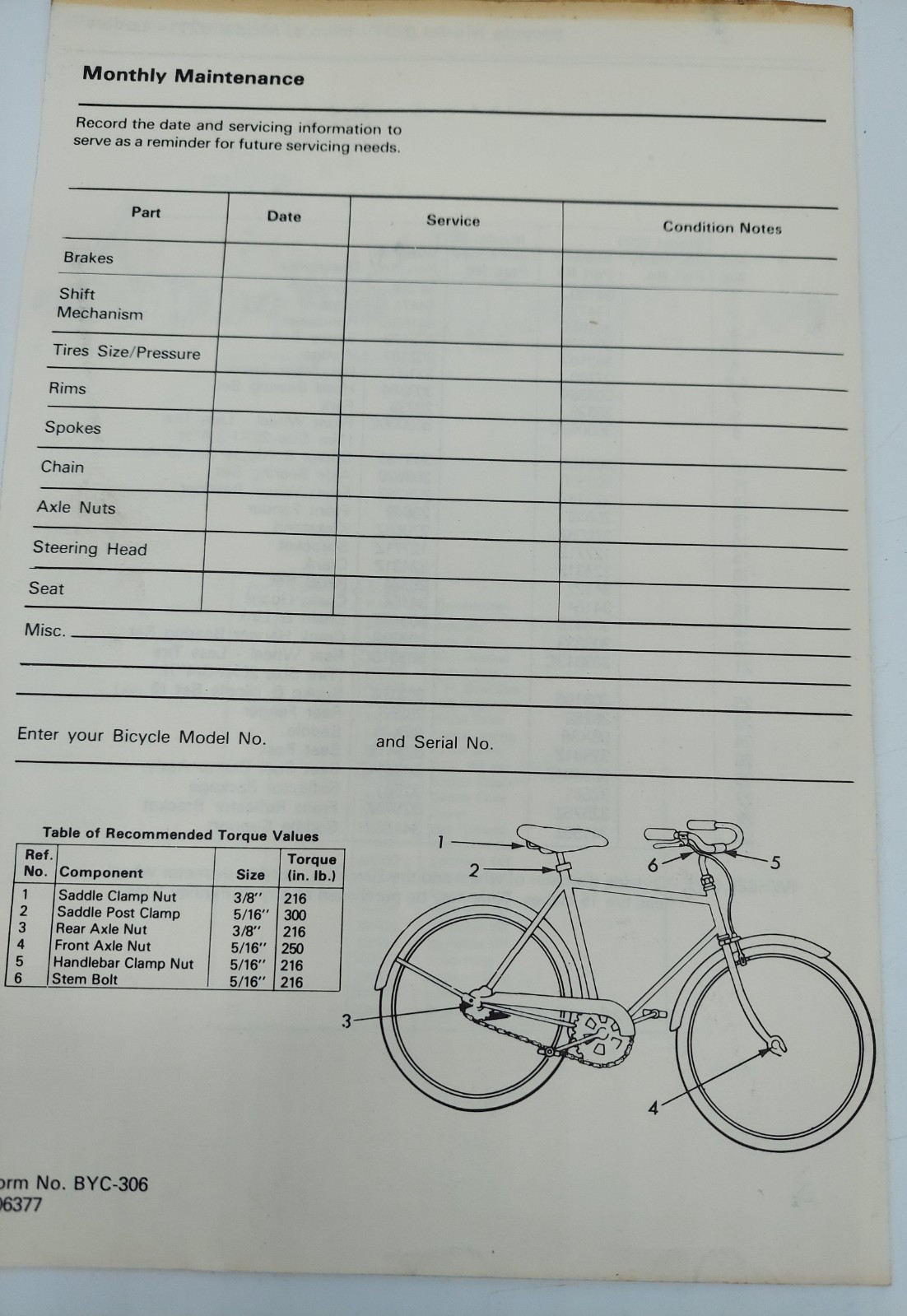 1976 JC Penny Bicycle Owner's Handbook For Coaster Brake Models Mixed Manuals