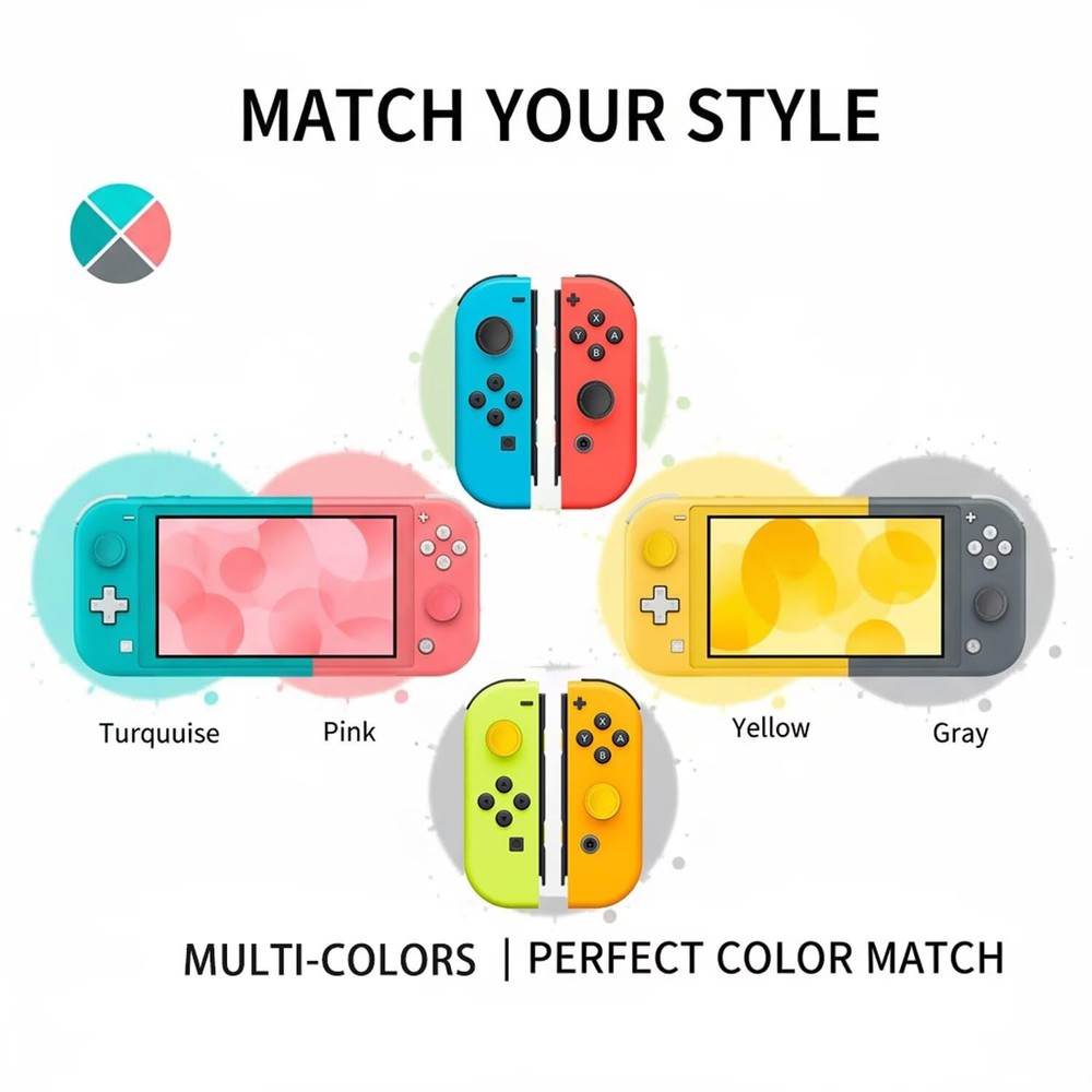 Ferkurn Joystick Replacement Cap Thumb Grip for Switch OLED Joycon & Black