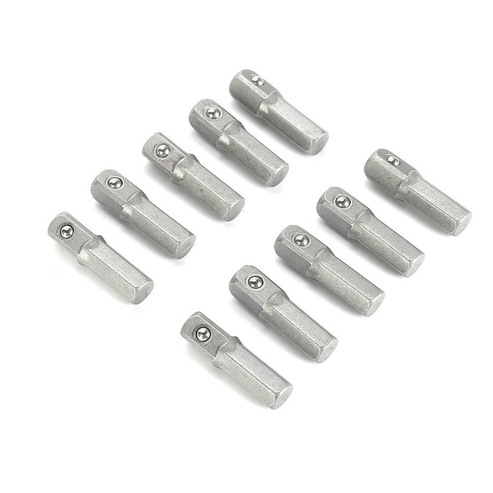 Socket Adapter Set Converter 1/4" Hex To 1/4" Square Drive Quick Change