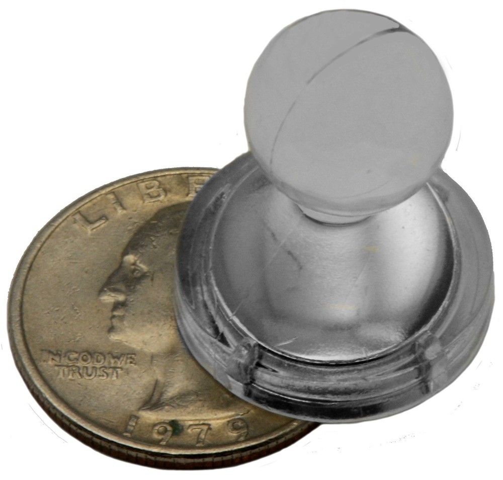 4 pc - Magnet Pins - Jumbo - Clear Plastic, Grade N35