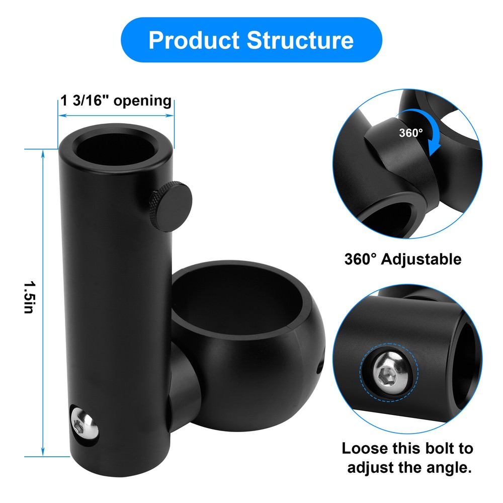 Adjustable Boat Flag Pole Mount Kits Rail Mount without Drilling