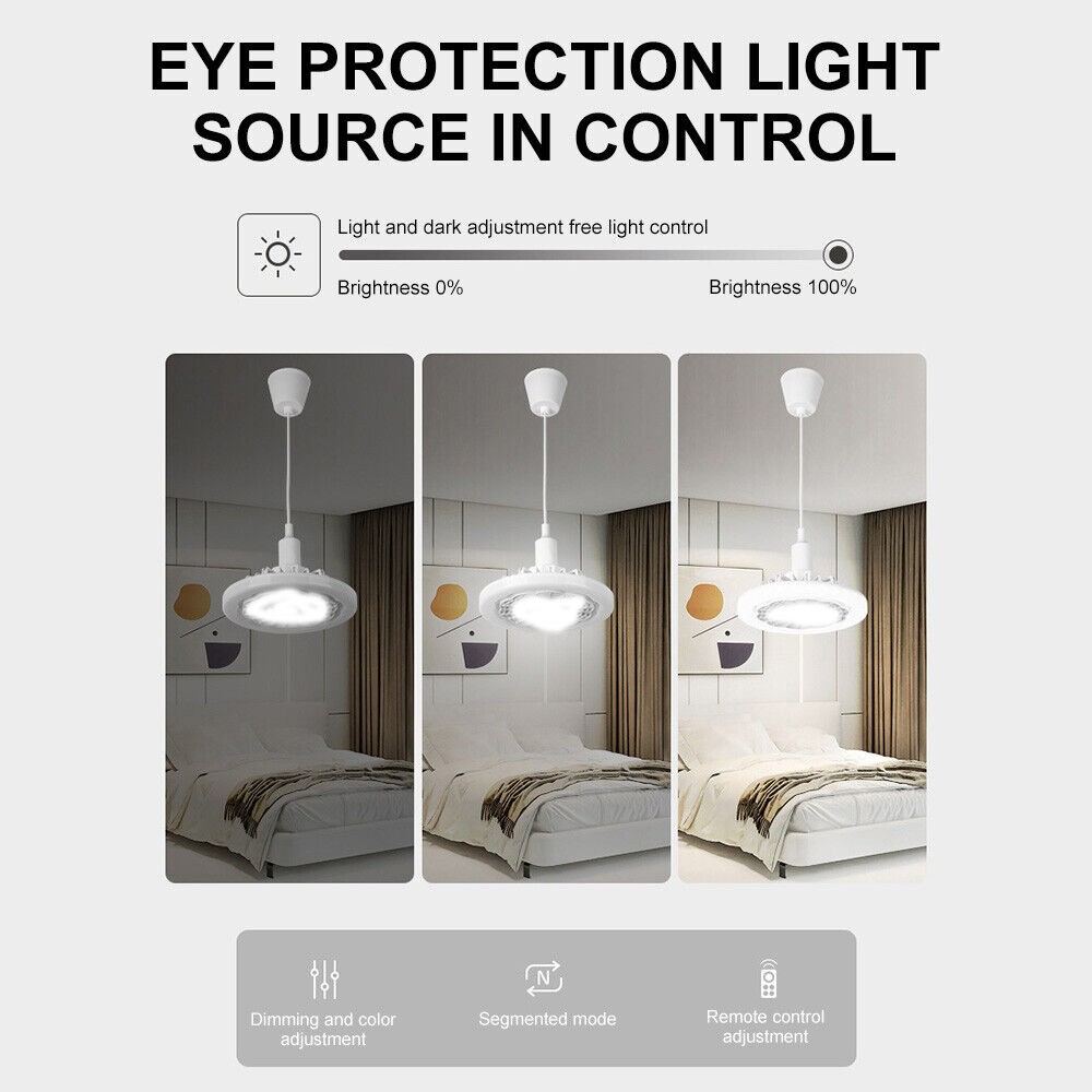 Socket Ceiling Fans with Light and Remote- Socket Fan light with Dimmable Led K1