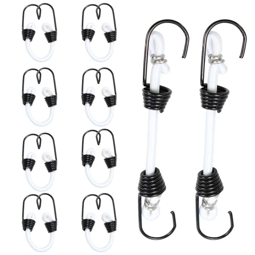 10PCS 2 Inch Mini Bungee Cords with Hooks