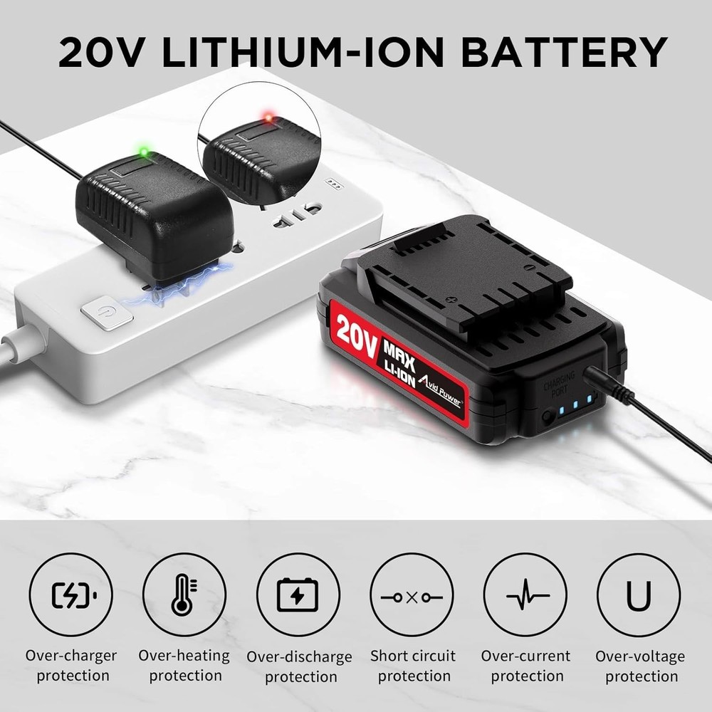 20V Cordless Drill Set with 22 Bits & Variable Speed - Perfect for DIY Projects