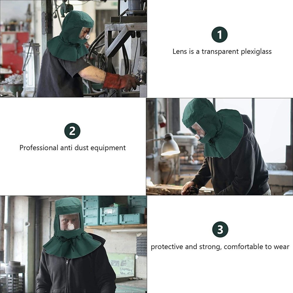 Sand Blasting Hood Cap Anti Wind Sandblaster Tools Dust Protective Face Shield