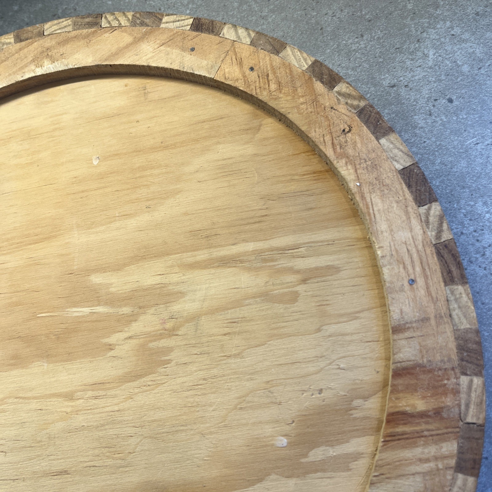 Vintage Aztec Mayan Calendar Mexico Inlaid Wall Hanging 13” Solid Wood