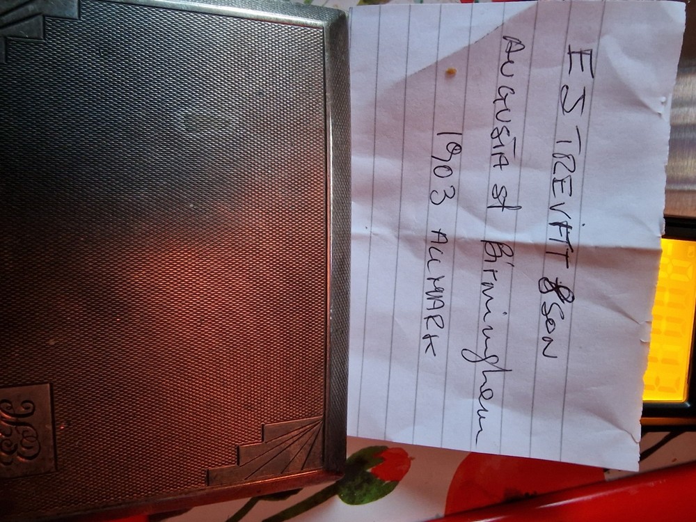 Hallmarked Solid Silver Cigarette Case 1903