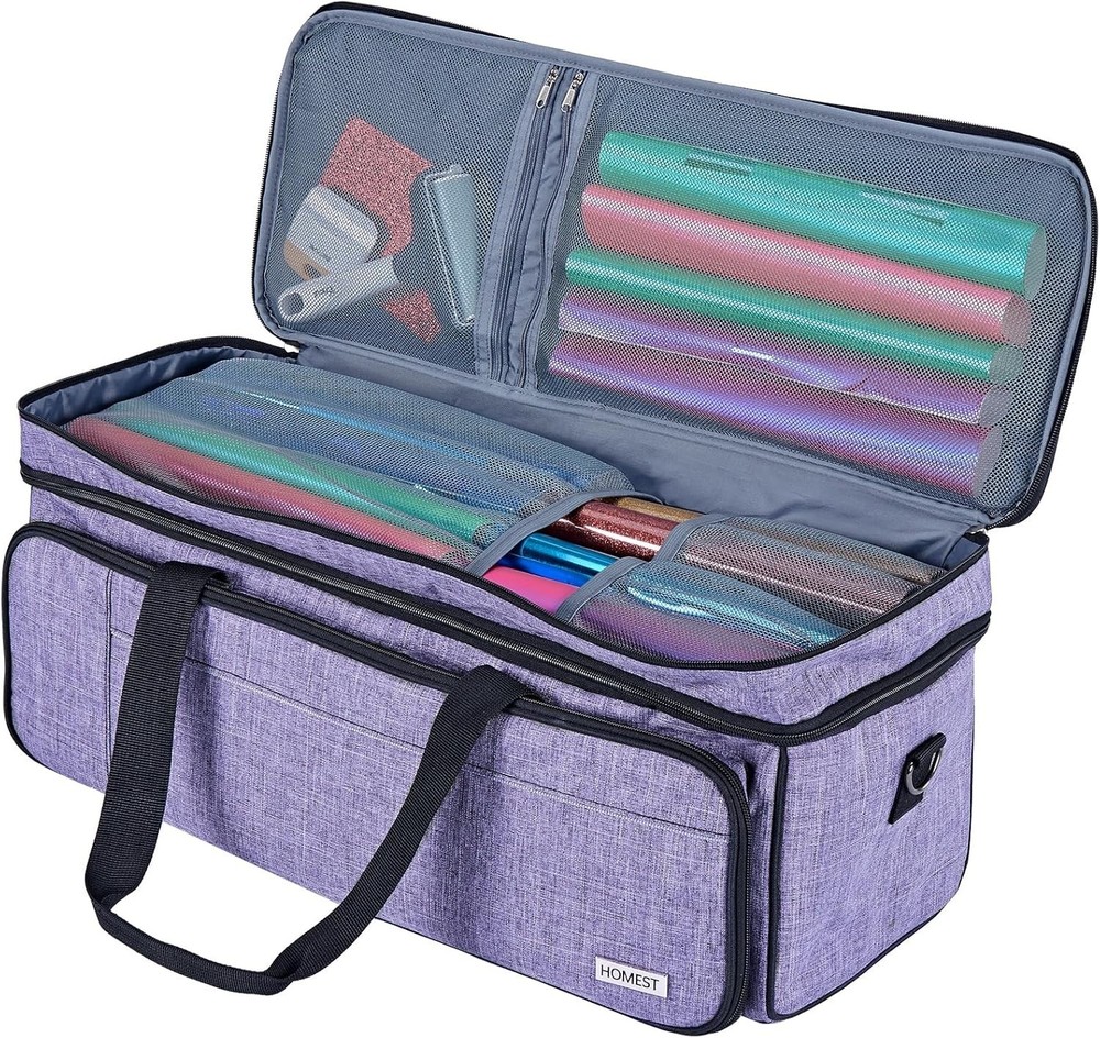 Double Layer Carrying Case with Mat Pocket for Cricut Maker 4, Explore 4, ...