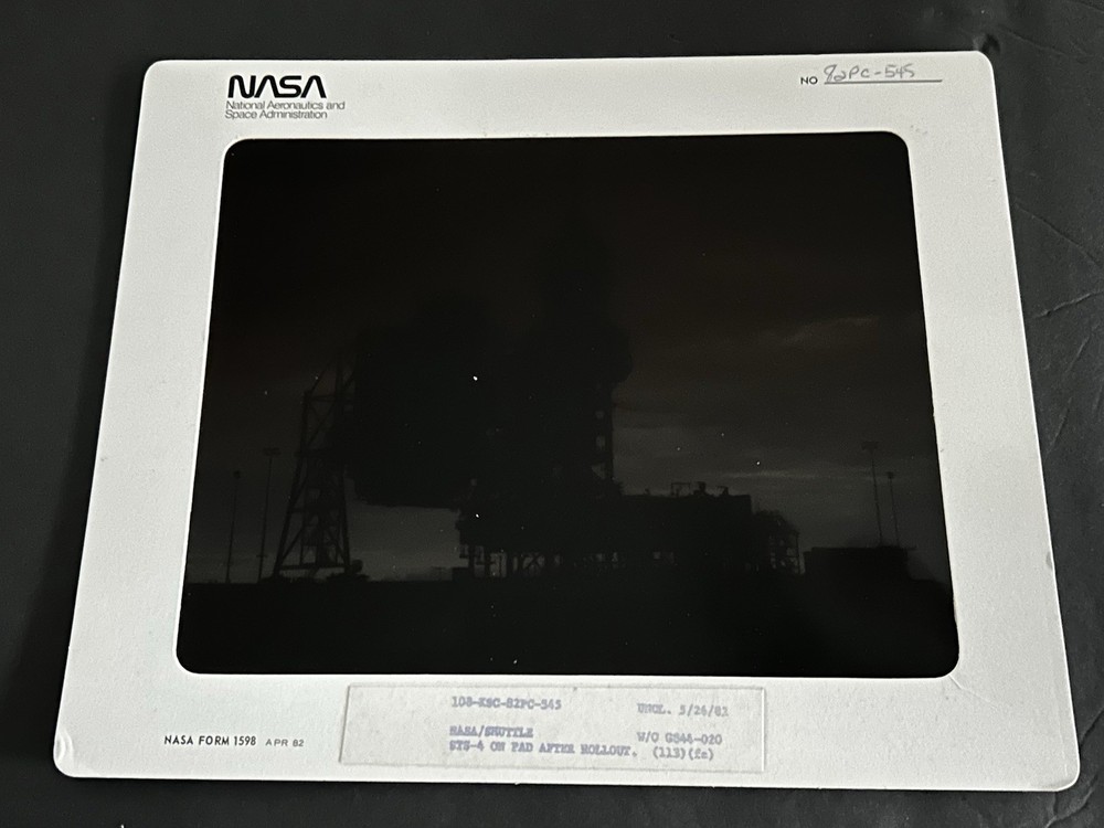 1982 NASA KSC Space Shuttle Columbia STS-4 Launchpad Presentation Transparency