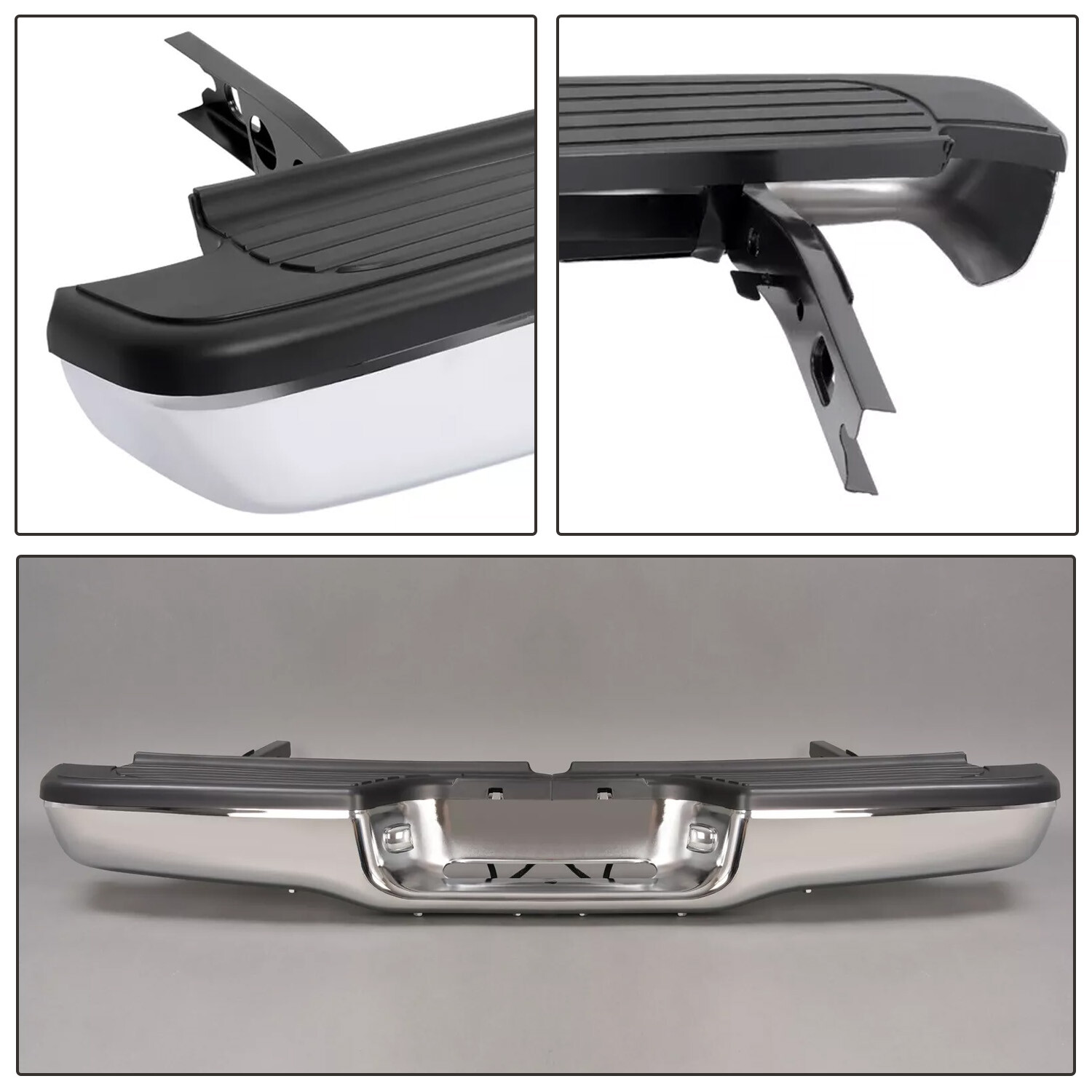 Chrome Complete Rear Step Bumper Assembly Fit For Toyota Tacoma Truck 1995-2004