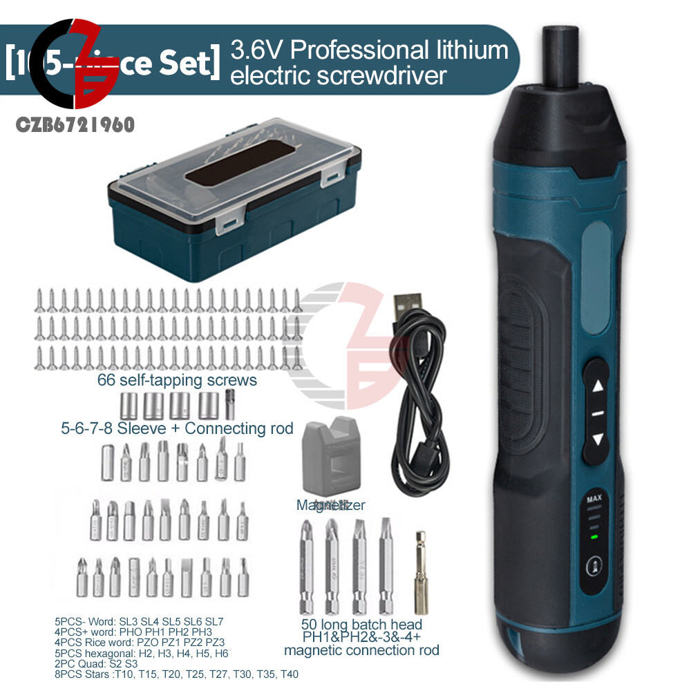 Cordless Electric Screwdriver Rechargeable Drill Mini Torque Adjustment Power