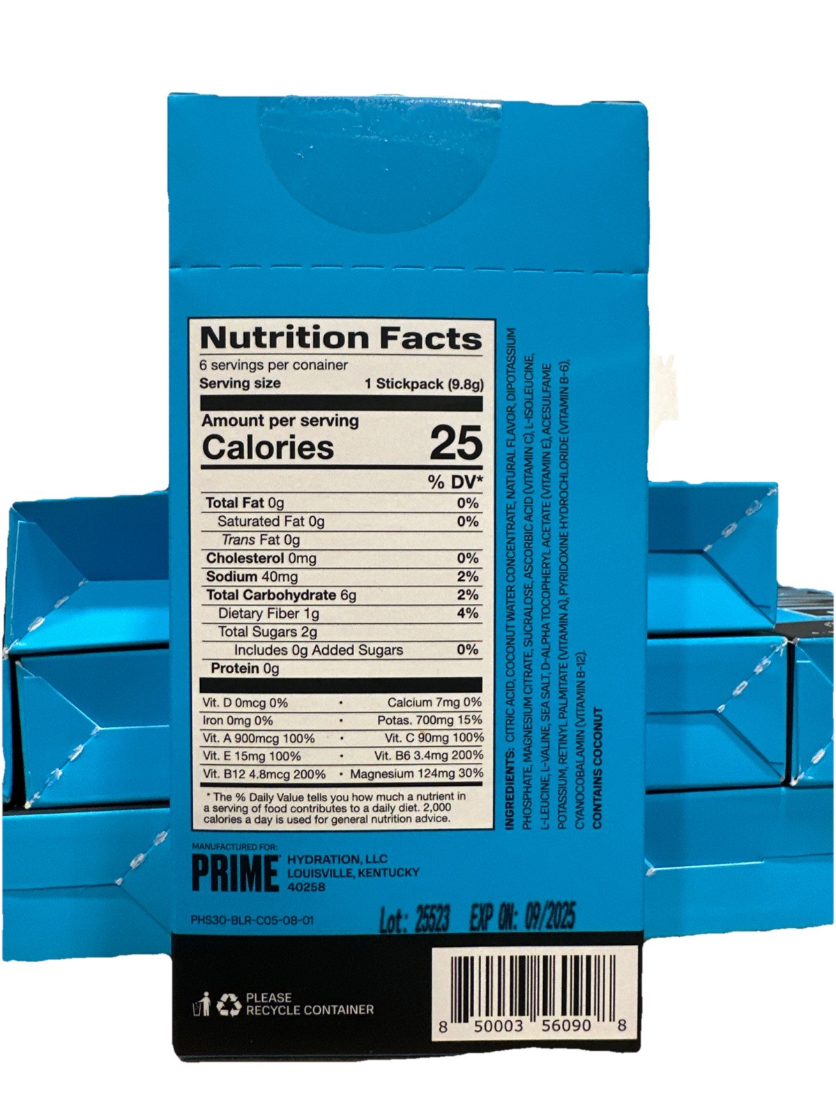 DEAL! Prime Hydration + Sticks Blue Raspberry 72 Sticks Total Lot of 12 check BB