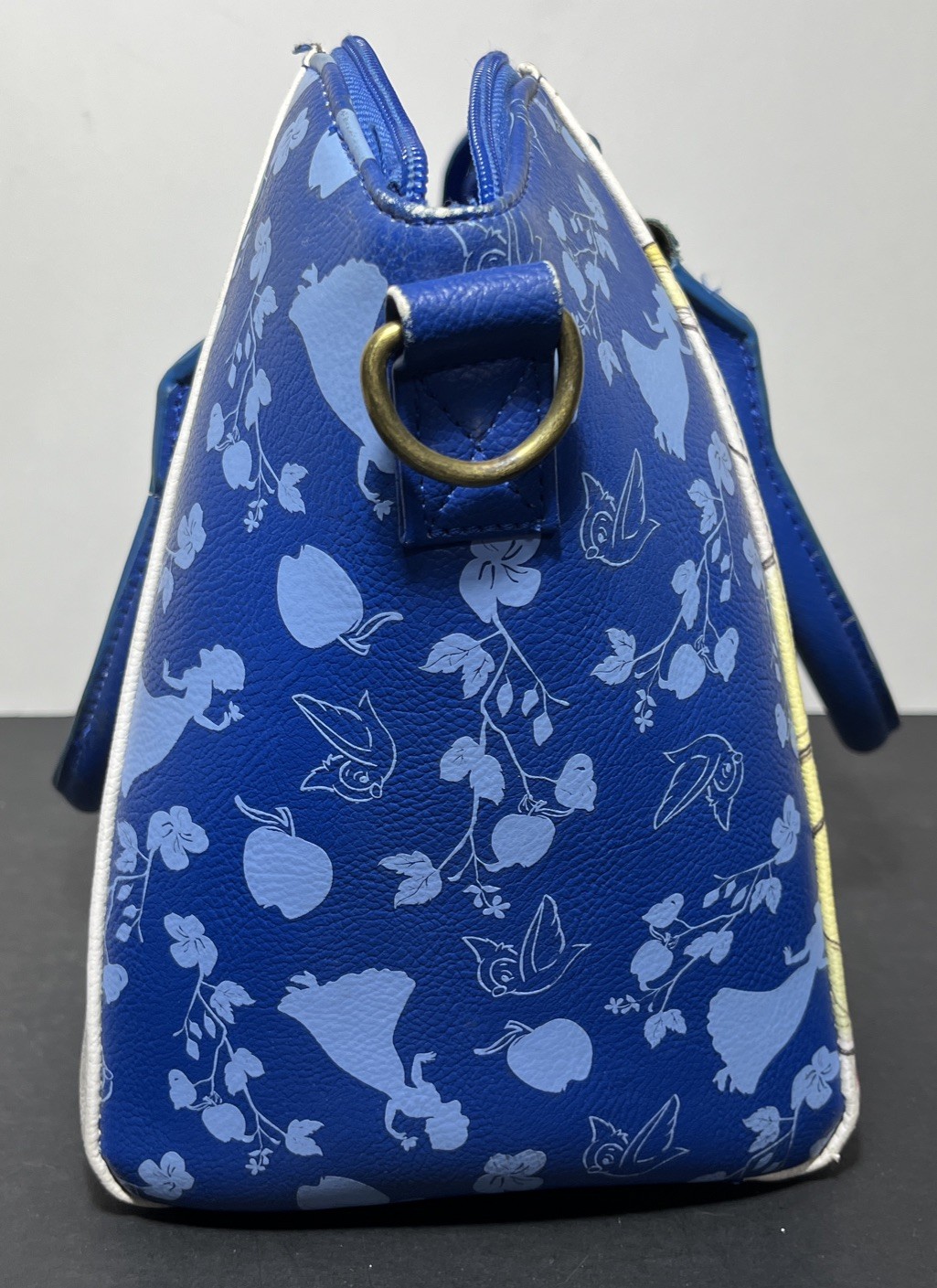 Disney LoungeFly Satchel Handbag Purse Snow White Blue & White 14x10"