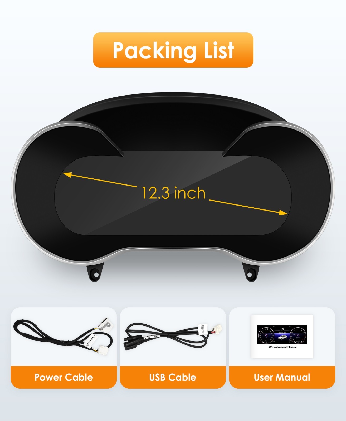 12.3" LCD Digital Instrument Cluster For W205 15-18 /GLC X253 2016-2019 US Stock