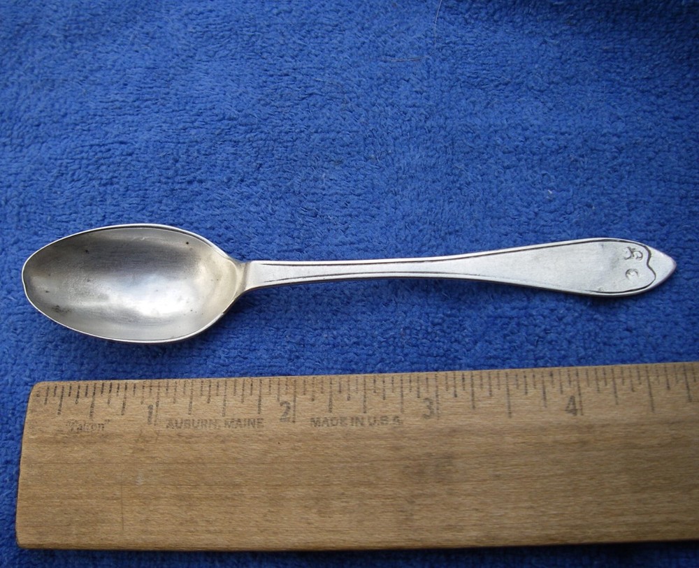 Early SCANDINAVIAN Silver TEASPOON-Threaded Pattern-NR