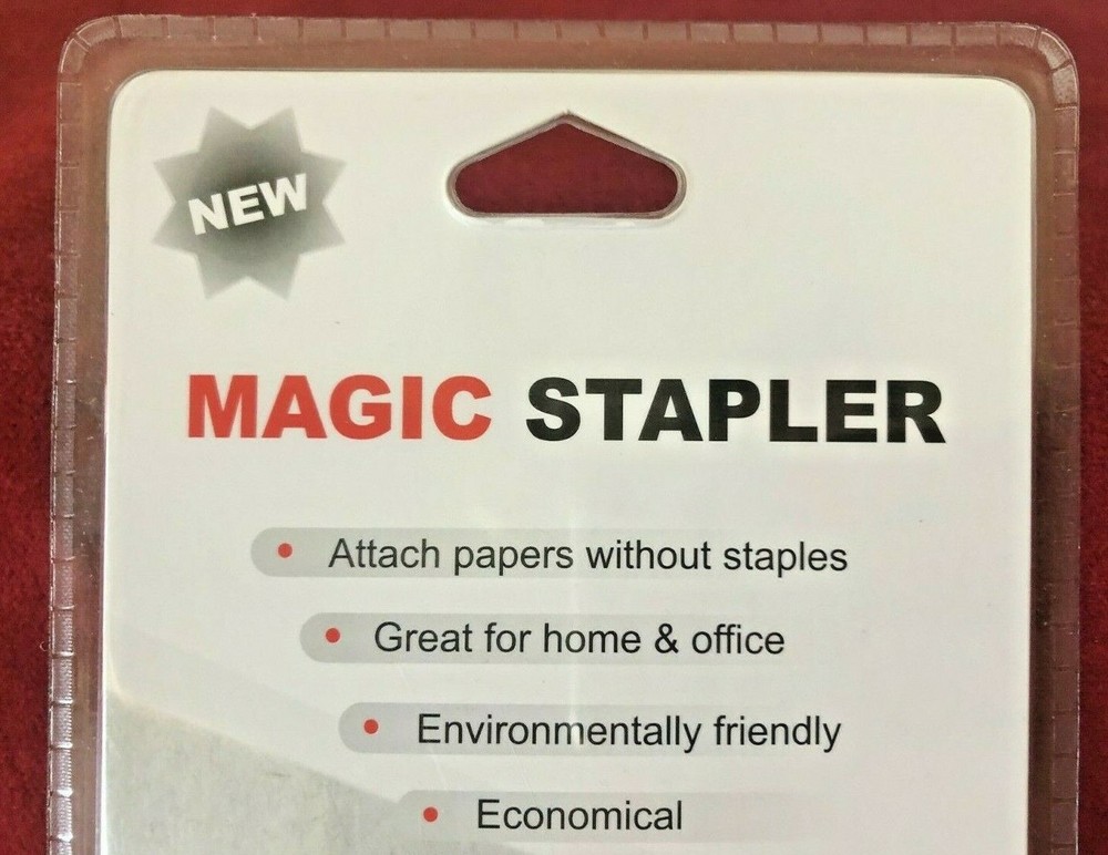 MAGIC STAPLER - CHILD SAFE - ATTACH PAPERS WITHOUT STAPLES - NEW IN PACKAGE