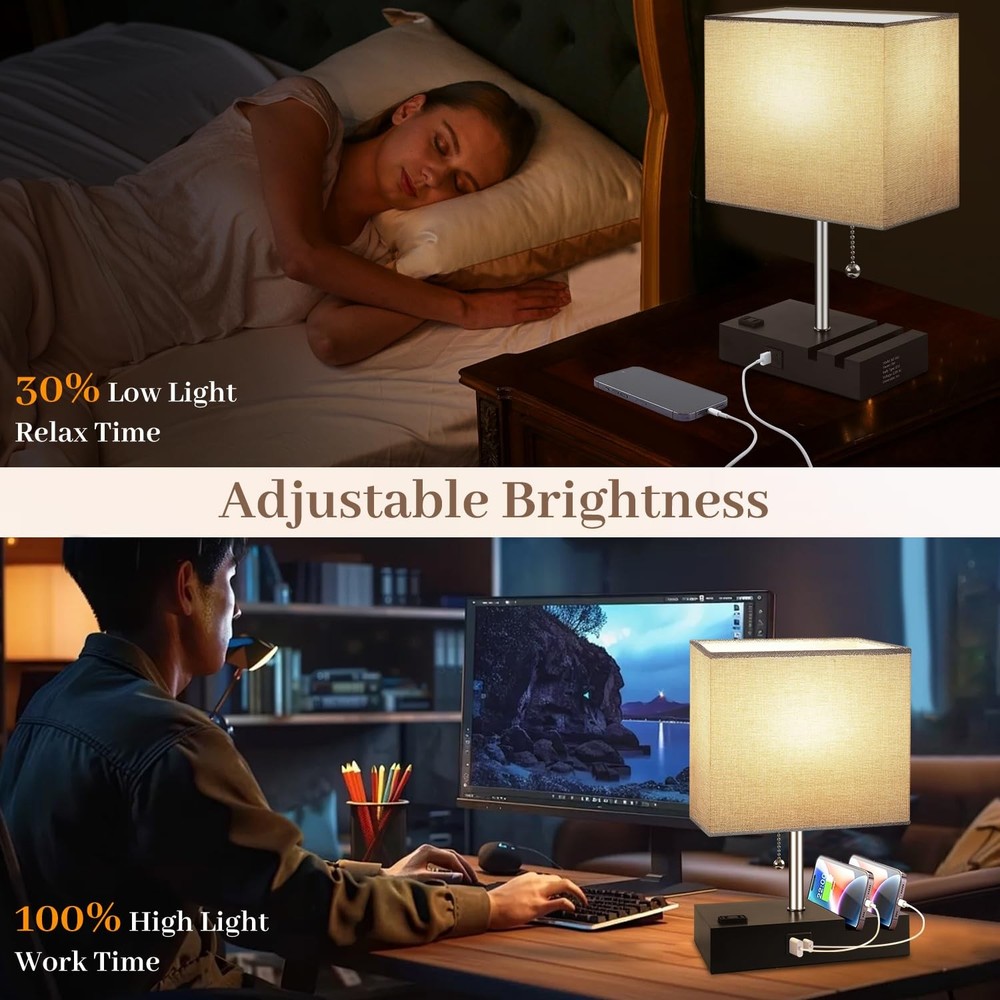 Smart RGB Dimmable Table Lamp Work with Alexa&APP&Remote Control, Bedside Des...