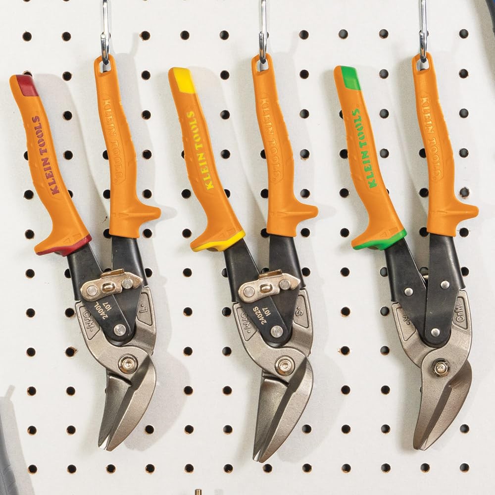 Klein Tools 2400L Left-Cutting Offset Snips Aviation Tin Snips Forged Blade