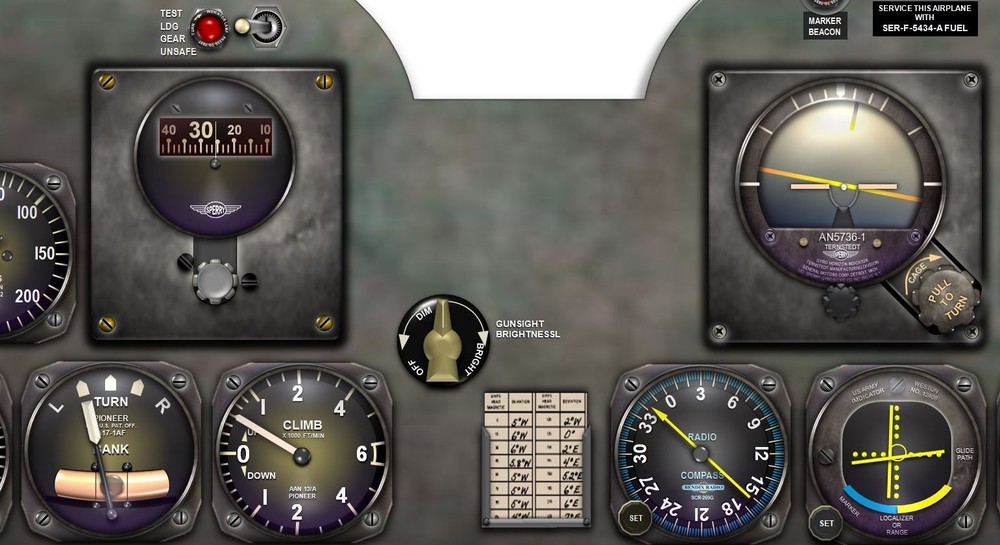 F80 SHOOTING STAR COCKPIT instrument panel CDkit