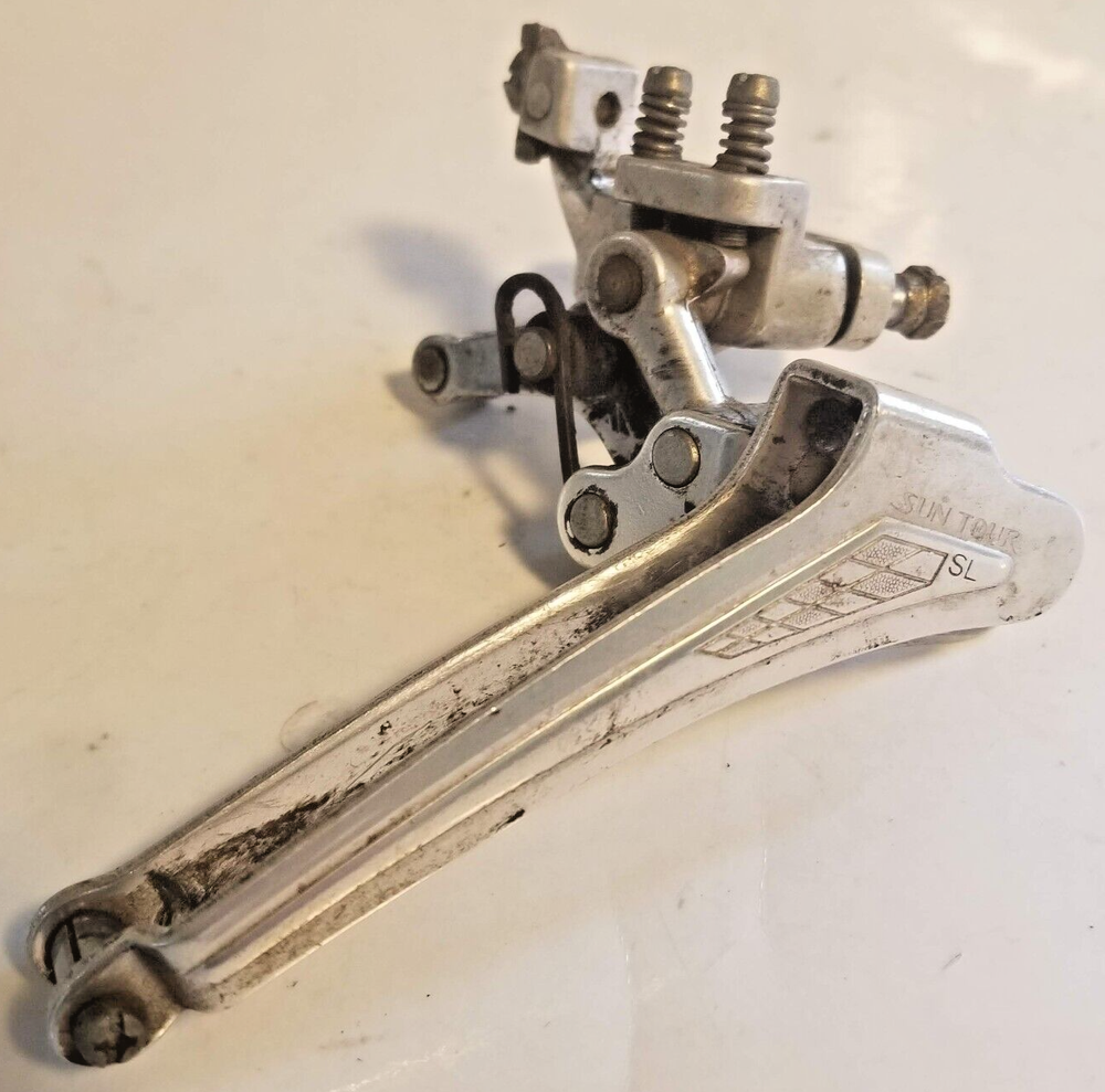 SUNTOUR SL FRONT DERAILLEUR JAPAN MAEDA 28.6 CABLE STOP SILVER BOTTOM PULL