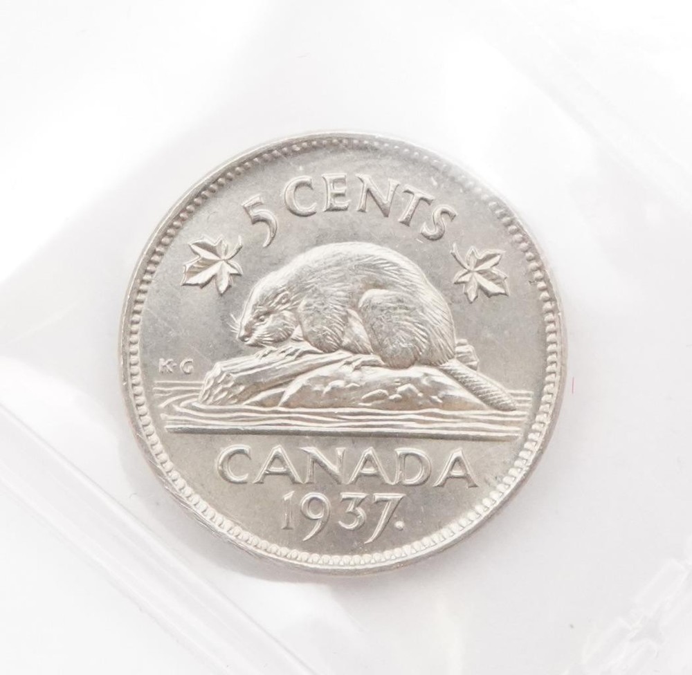 1937 Canada 5 cents ICCS MS-62
