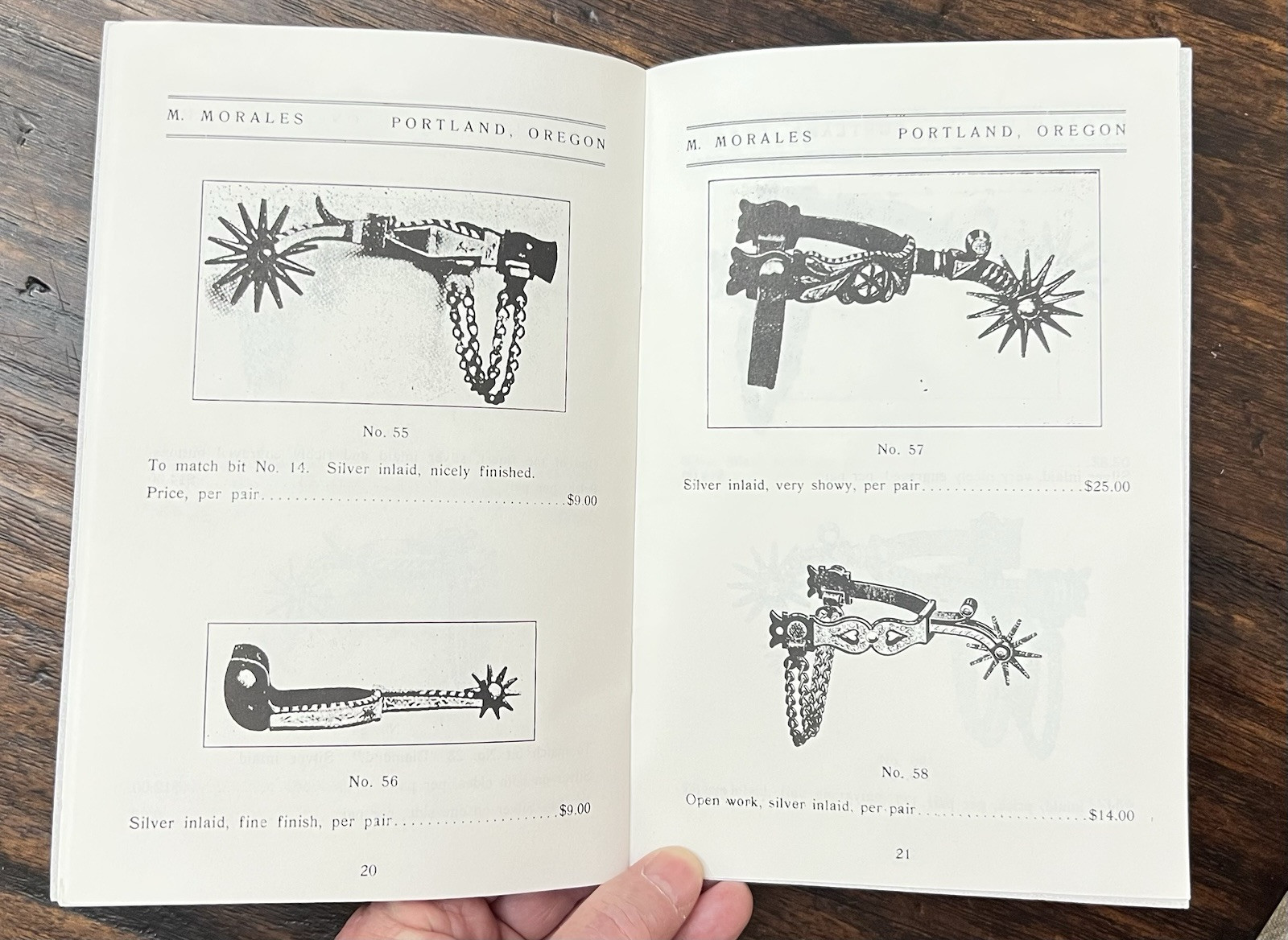 REPRINT COPY OF M. MORALES BIT AND SPUR MAKER EARLY 1900s CATALOGUE NO. 1