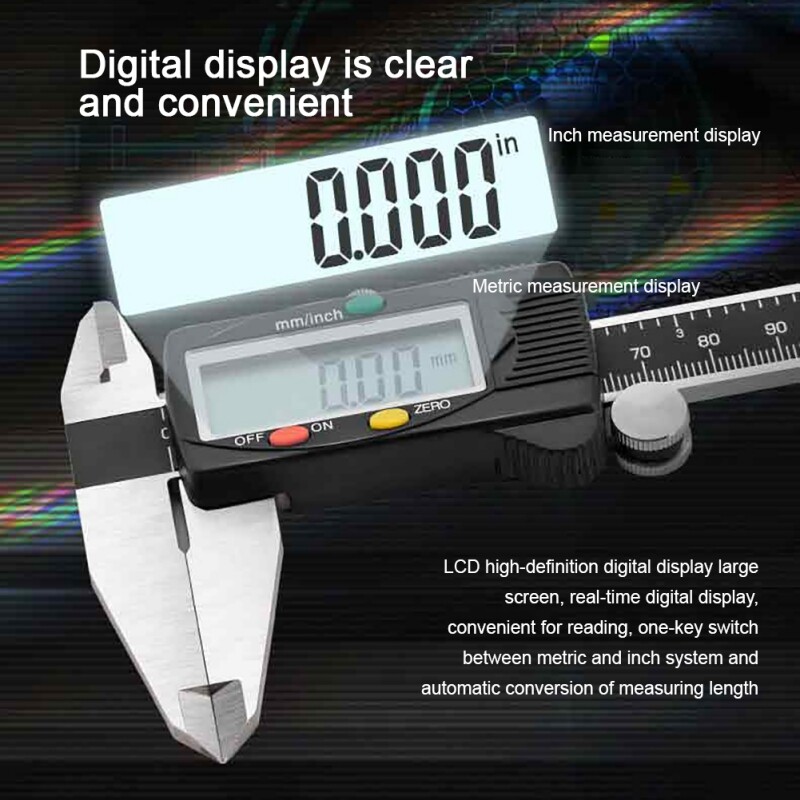 Digital Display Caliper Vernier Calipers Plastic Gauge LCD Micrometer Ruler