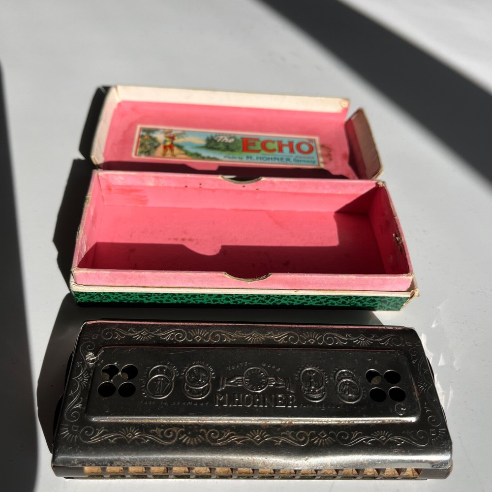 Vintage M. Hohner The Echo Harp Double Sided Harmonica Germany