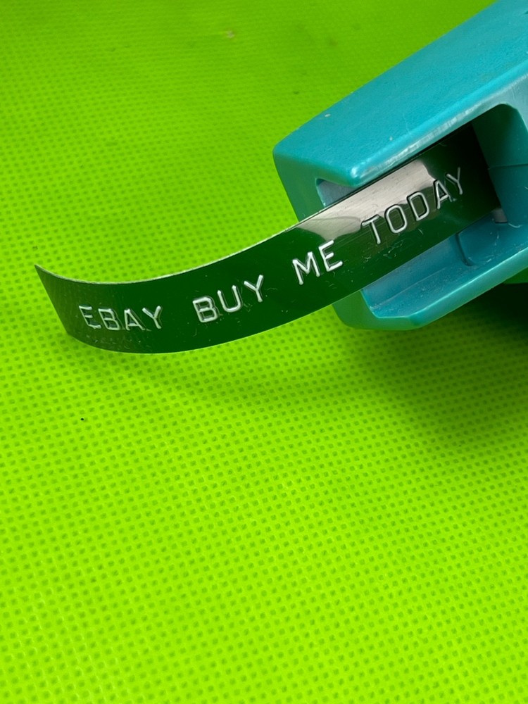 Esselte embossing label maker raised letter rotating wheel blue embossing