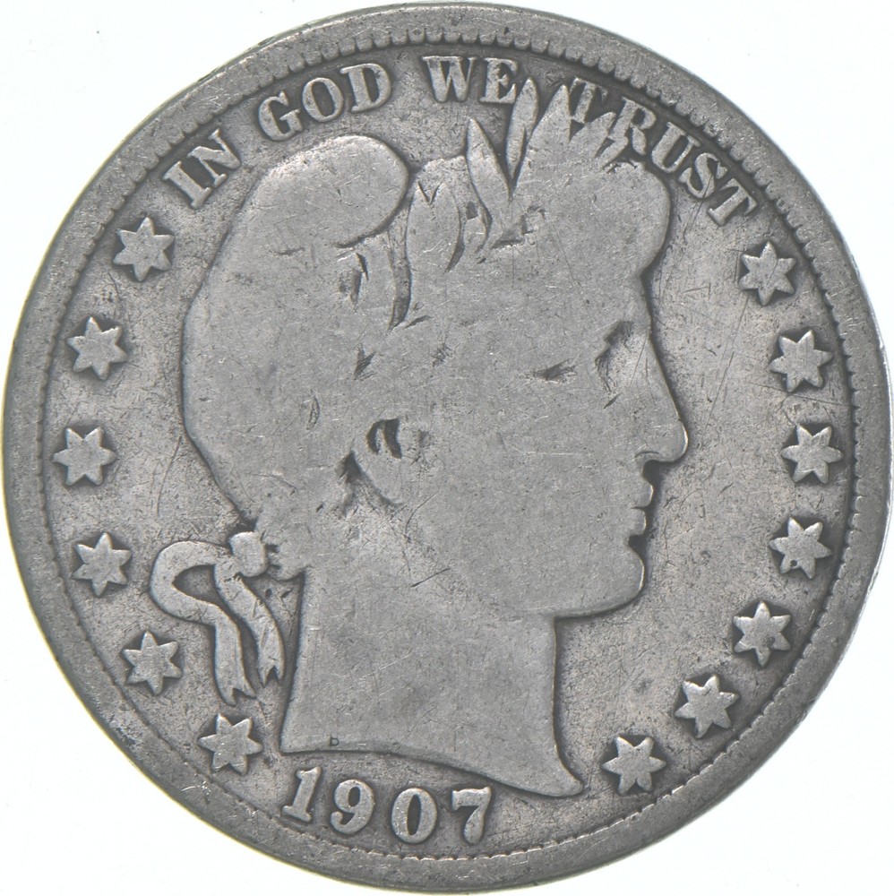 1907-D Barber Half Dollar Average Circ