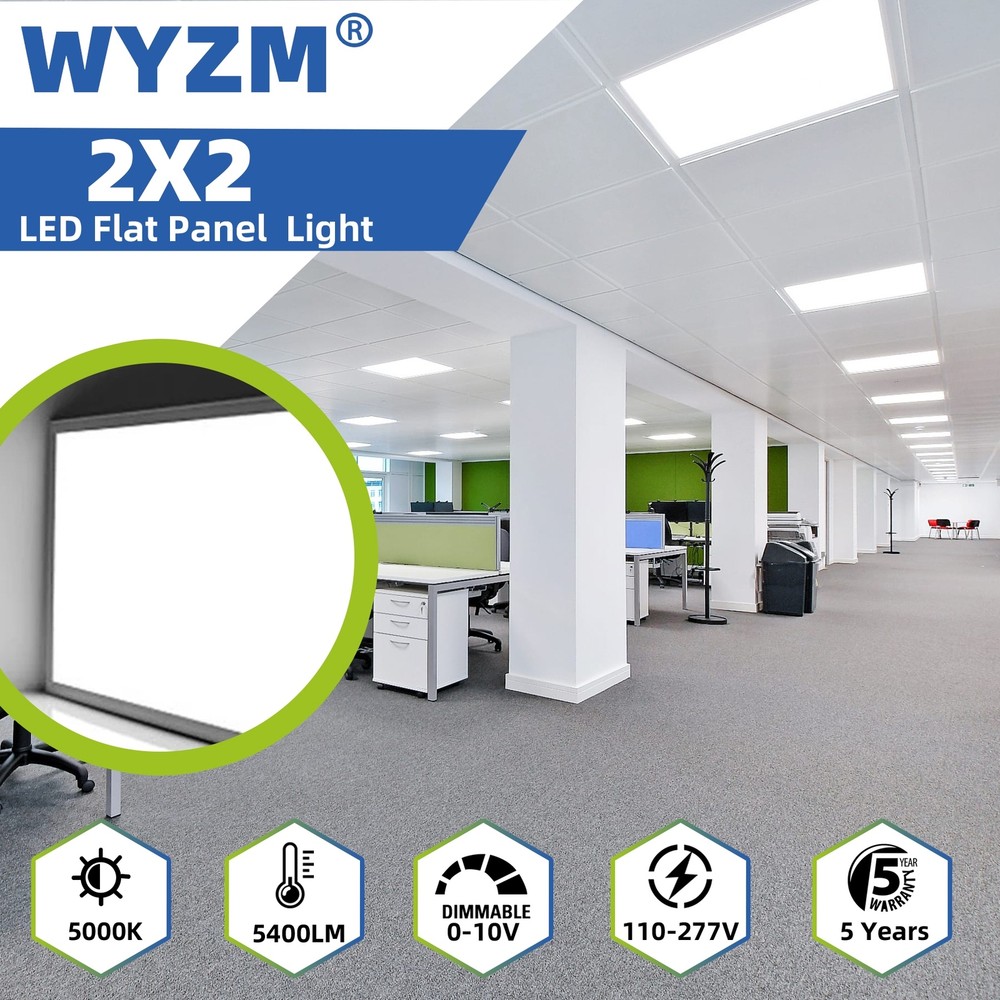 4 Pack 45W 2x2 Ft LED Flat Panel Light, Ultra Slim Recessed Drop Ceiling Lights