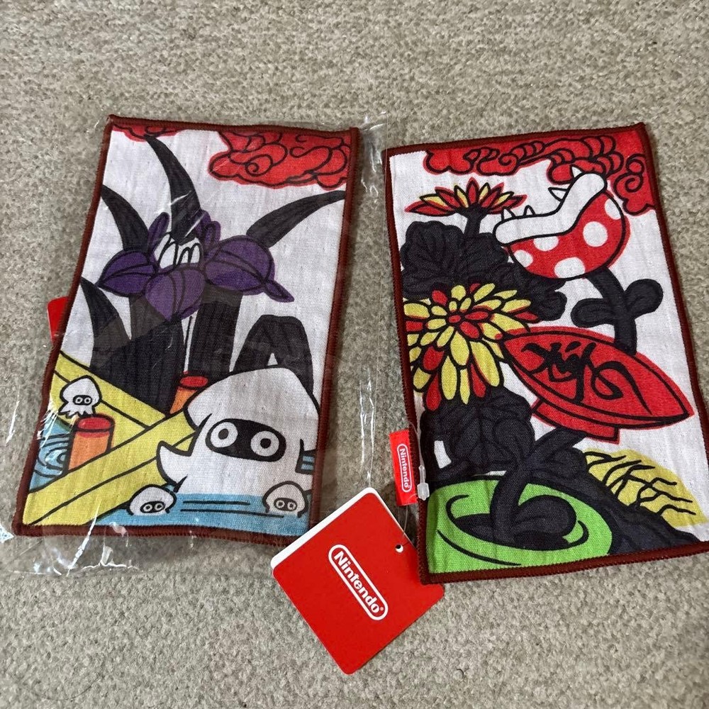 2 Mario Hanafuda half towel handkerchiefs