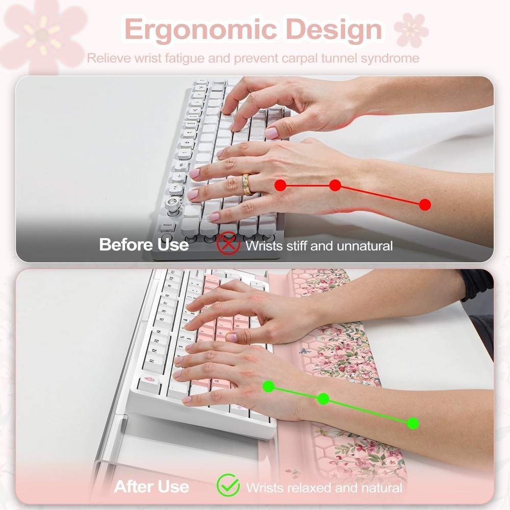2 in 1 Keyboard Stand with Wrist Rest, 3-Angle Adjustable Keyboard Riser for ...