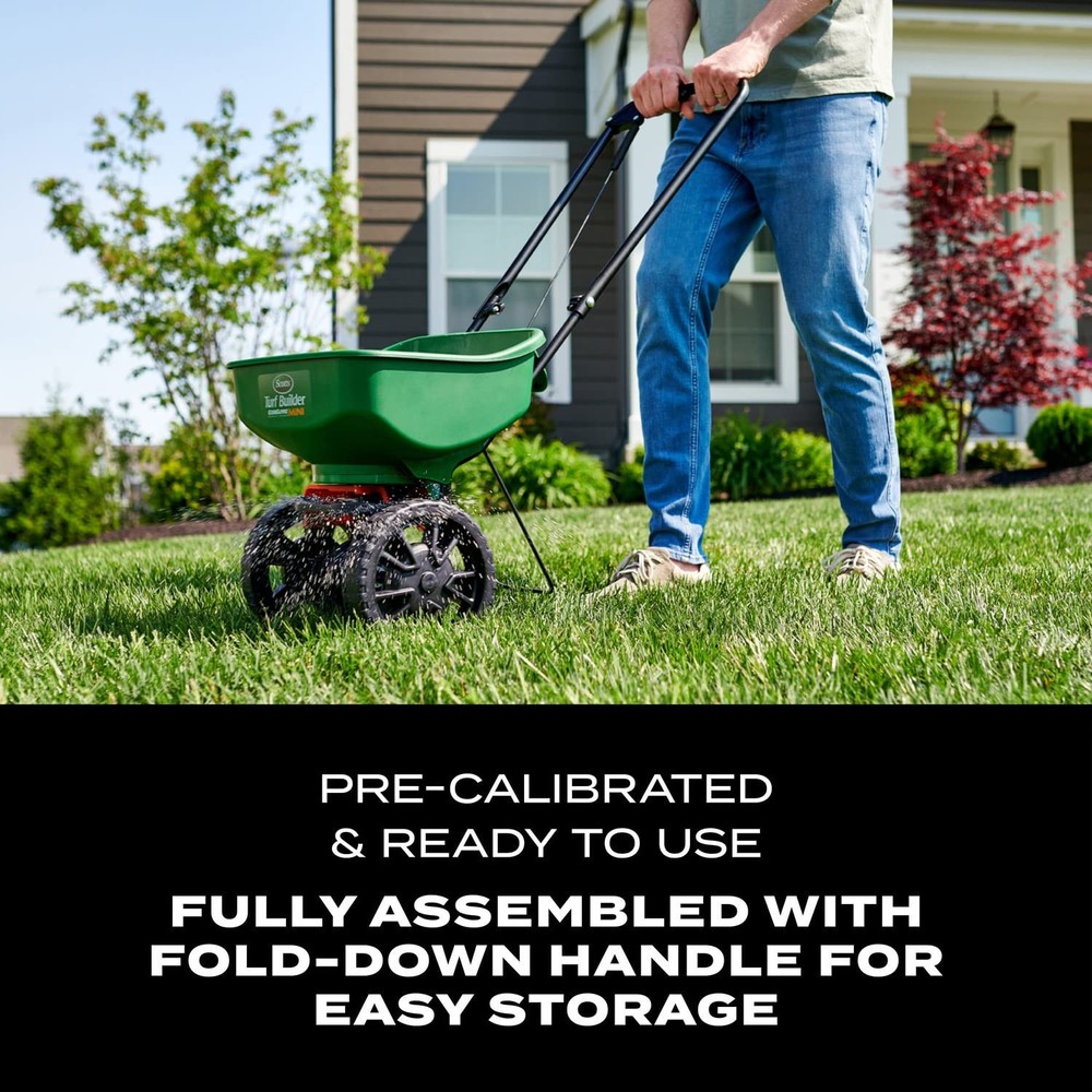 Scotts Turf Builder EdgeGuard Mini Broadcast Spreader - Single Pack, Green