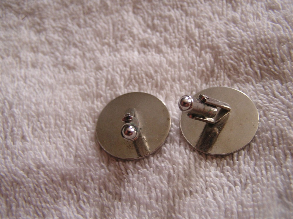 Vintage Modern Cufflinks Silver Toned