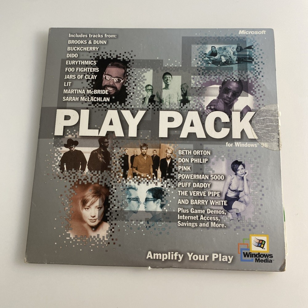 NEW! Play Pack CD-ROM Microsoft (1999) PC Software CD Disc h2997