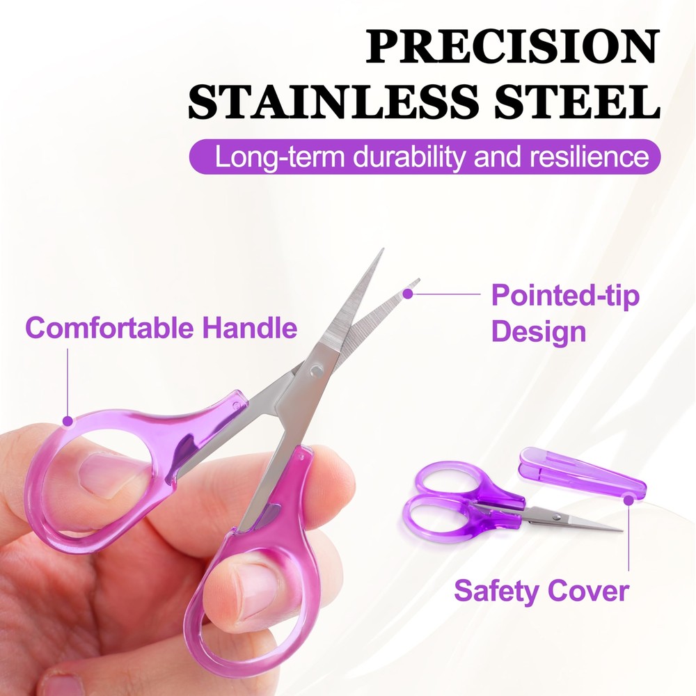 10 Pcs Small Craft Scissors Stainless Steel Tiny Scissors with Protective Cover