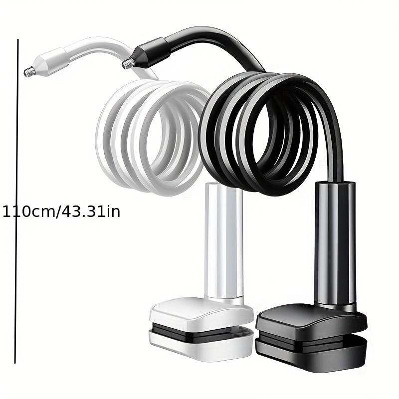 No-Drill Security Camera Mount - Flexible Clamp Bracket, 110cm (Black & White)