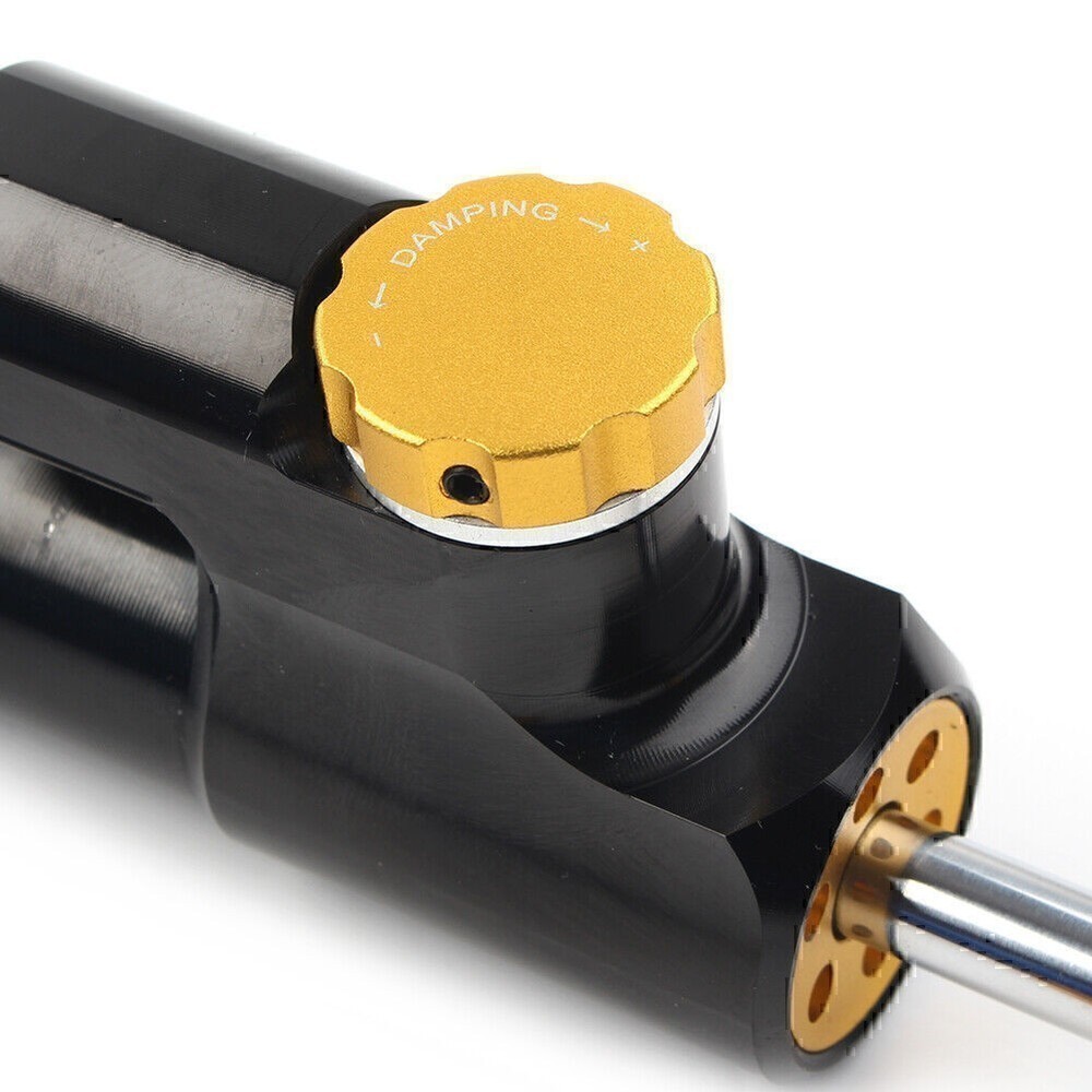 Universal Steering Damper Stabilizer Linear Reversed Safety Control Black & Gold