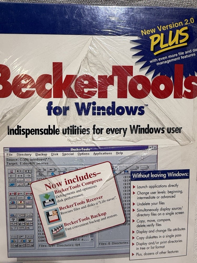 BeckerTools Plus 2.0 for Windows NEW Sealed Vintage Software 3.5 Disk