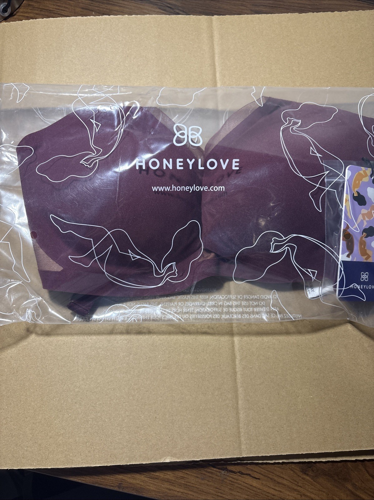 NWT Honeylove Liftwear Crossover Bra Size S Color Fig