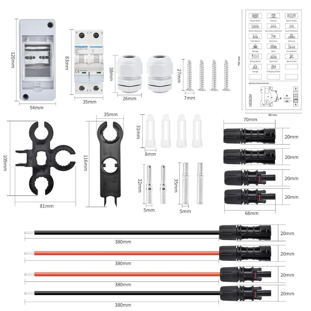 High-Performance 1000V 30A Solar Disconnect Switch & Breaker Box