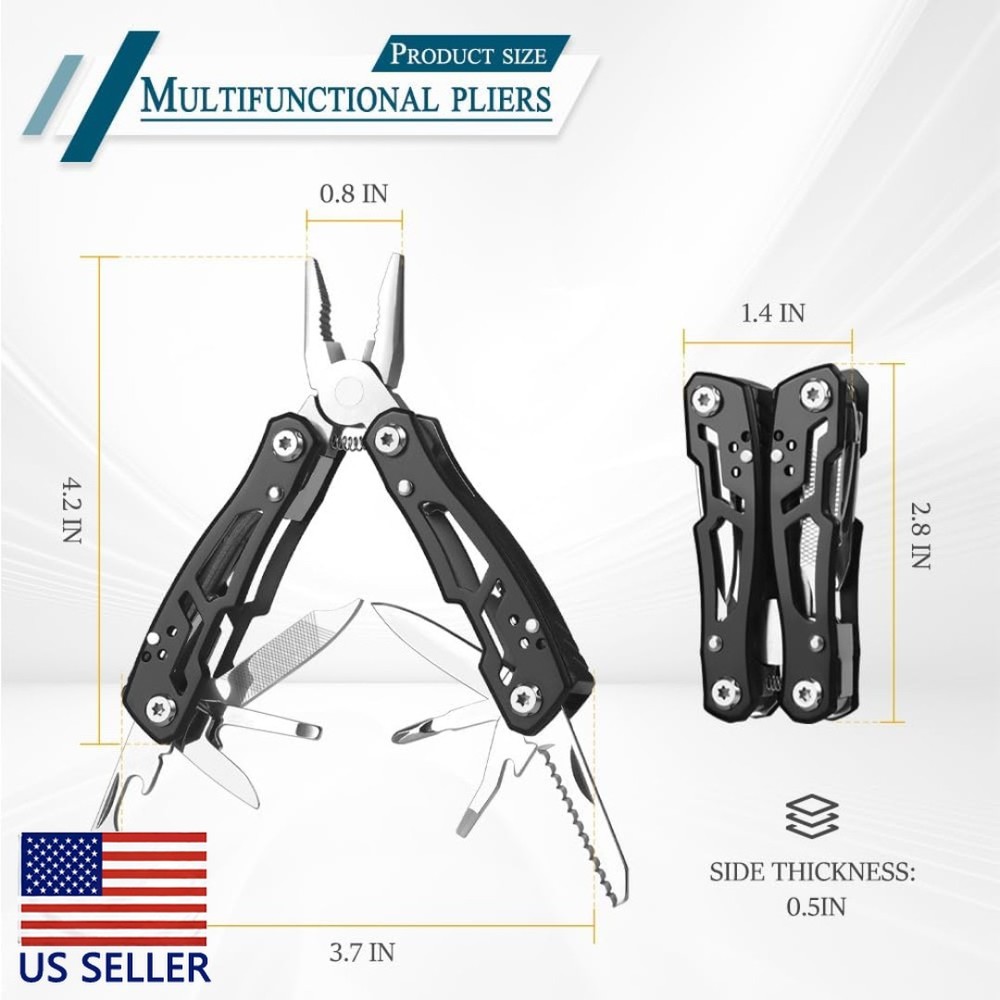 14-in-1 MINI Multitool Pliers Rugged & Practical Portable Pocket Camping Tools
