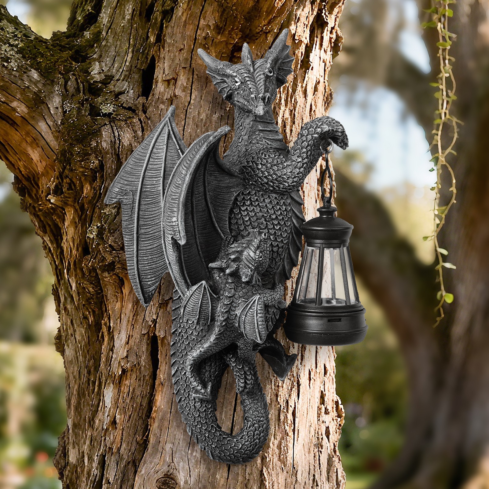 Stunning Solar Dragon Tree Statue - Outdoor Garden Decorative Light-Up Ornament