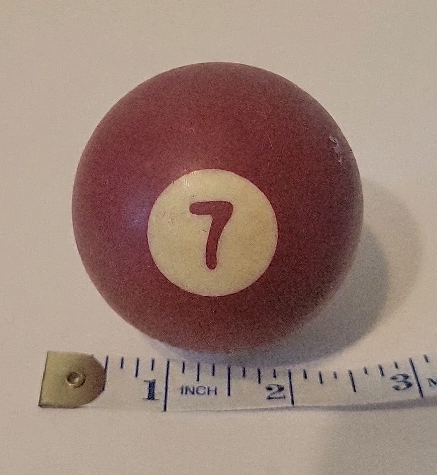 Vintage No. 7 Solid Red Pool Ball Billiard 2" Replacement (H)