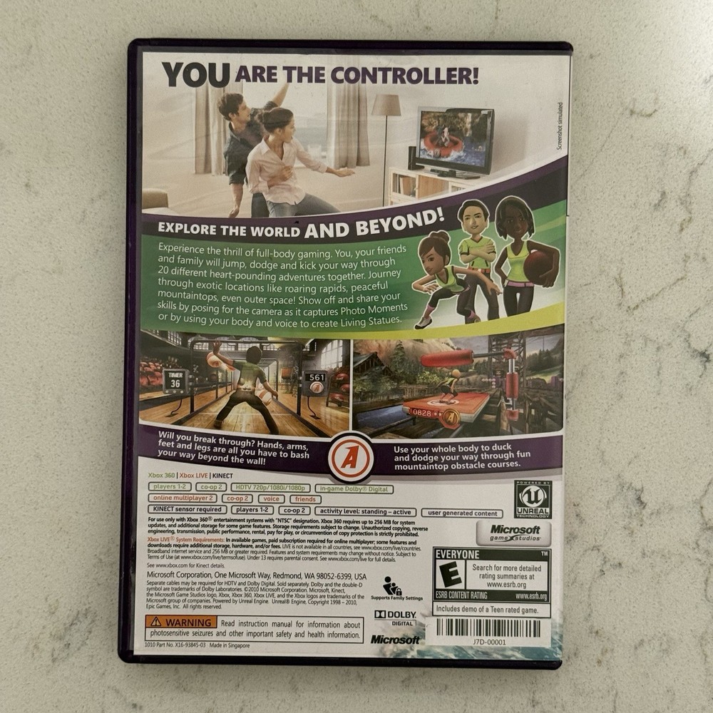 OEM Microsoft Xbox 360 Kinect Motion Sensor Bar + Kinect Adventures! Complete