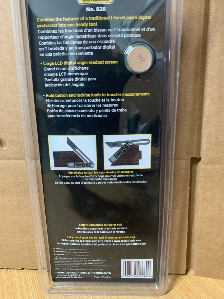 General Tools & Instruments Digital/Analog 2-Tools-in-1 T-Bevel & protractor