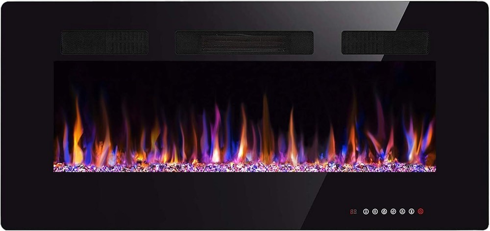 30" Electric Fireplace with Timer/Multicolor Flames/Touch Screen/Remote Control
