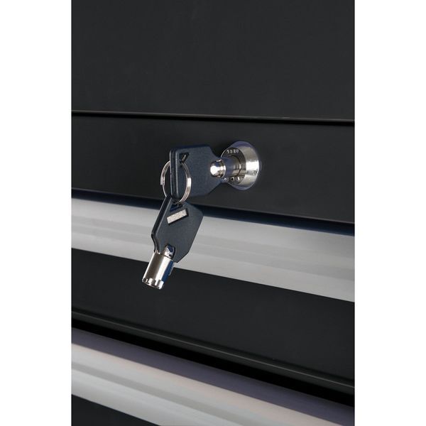 Westward 32H865 Westward Side Cabinet, 7-Drawers, Powder Coated Black, 15.5" W