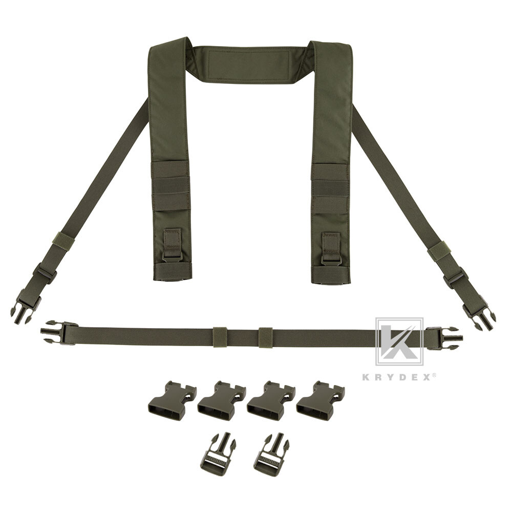 KRYDEX Tactical Fat Strap Shoulder Strap & Back Strap H Harness for Chest Rig
